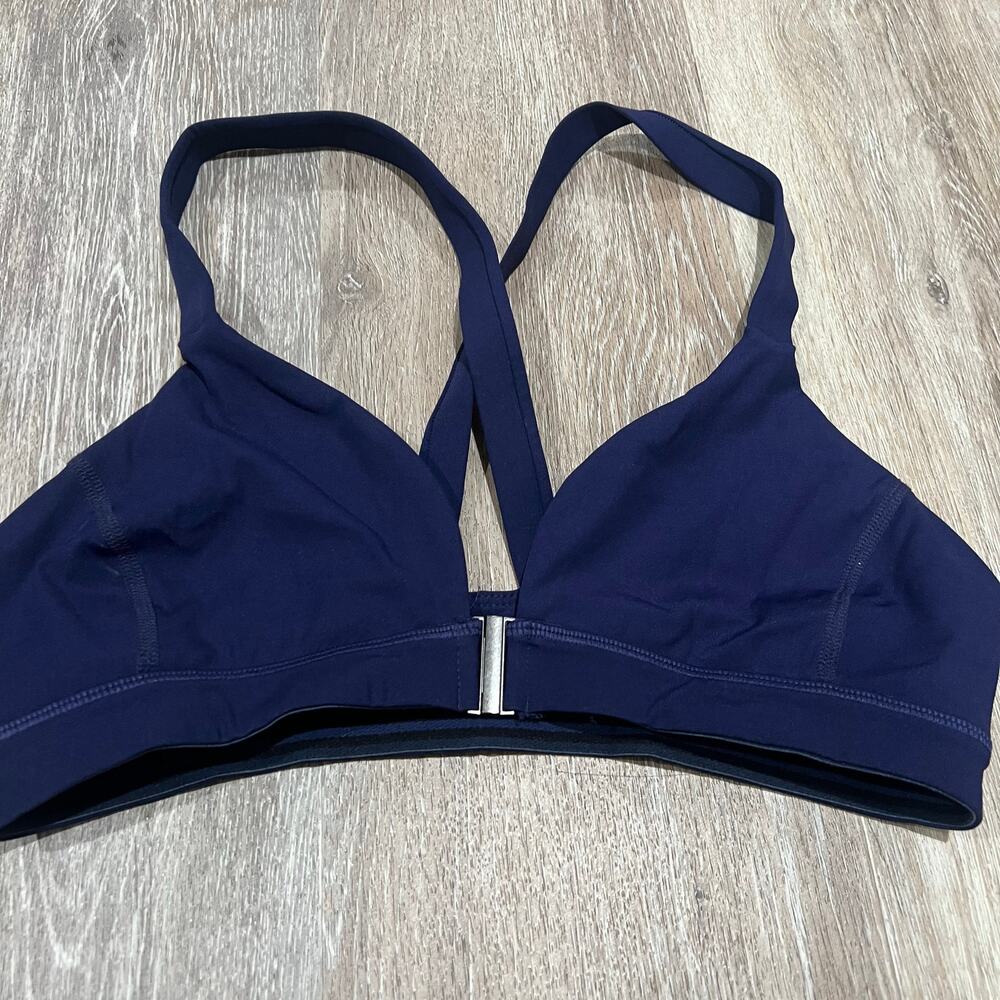 Goop G. Brand Bralette Sport Navy Blue Racerback Bra Size Medium - Picture 3 of 6